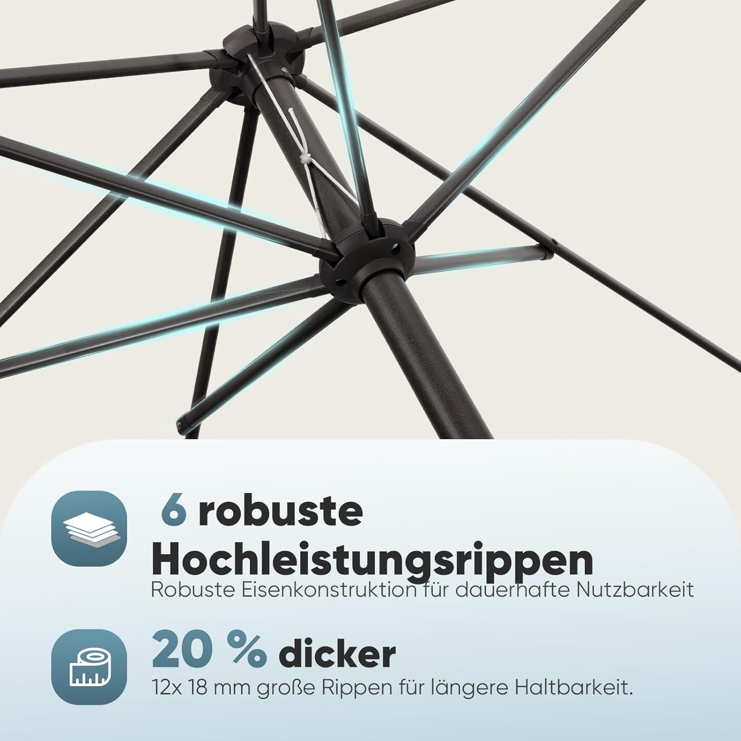 Salcar Sonnenschirm Ø 2,7 m – Kurbelschirm mit Knickgelenk, UPF 50+, UV-Schutz & wasserabweisend, GRS-zertifiziertes Polyester, für Garten, Terrasse & Balkon