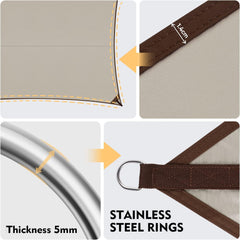 Sekey Sun Shade Sail with Kit PES Sun Protection Sail Waterproof 