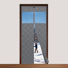 Sekey Magnetischer Thermo-Türvorhang mit Sichtfenster – Kälteschutz & Wärmeschutz, selbstklebend, winddicht, energieeffizient