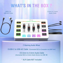 Fifine XLR Gaming Audio Mixer, individuelle Steuerung Sekey