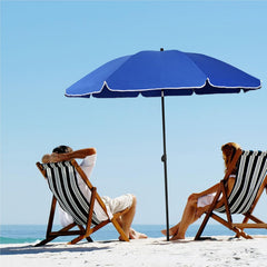 Sekey Sonnenschirm Ø160 cm rund – Strand- & Balkonschirm mit Neigungswinkel & Höhenverstellung, inkl. Schutzhülle, 140 g/m² Polyester, für Garten, Terrasse & Strand