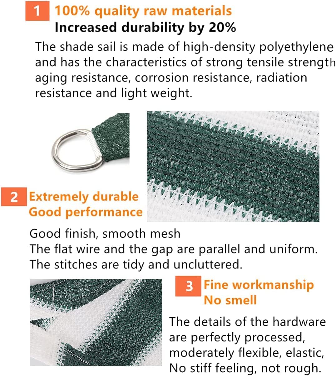 Sekey Sonnensegel HDPE Sonnenschutzsegel mit Seilen