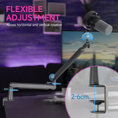 Fifine 1.5 kg Mikrofon Arm mit Mikrofonclip, 1/4'', 3/8'' und 5/8'' Adapter, BM88 Sekey