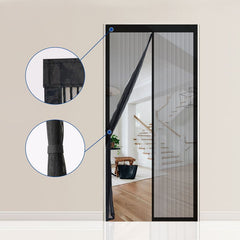 Sekey scratch-resistant magnet fly screen door made of polyester, black