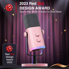 FIFINE USB/XLR Dynamic Microphone with Mute Button and Headphone Jack, AM8