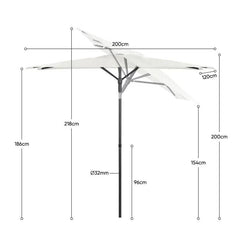 Sekey 200 x 125 cm Balkonschirm Rechteckig, Sonnenschutz UV50+ Sekey