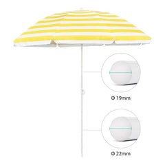 Sekey ∅ 160 cm Strandschirm mit Schutzhülle, Sonnenschutz UV25+ Sekey