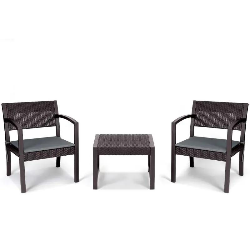 Sekey 3-teilig Gartenmöbel Set, 2 Gartenstühle und Gartentisch Sekey