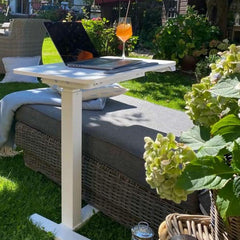 Kpwo Elektrischer Höhenverstellbarer Beistelltisch, mit Rädern, C-Form