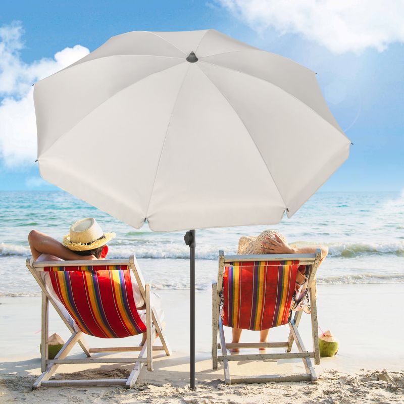 Sekey ∅ 180 cm beach umbrella with protective cover and ground sleeve, sun protection UV50+