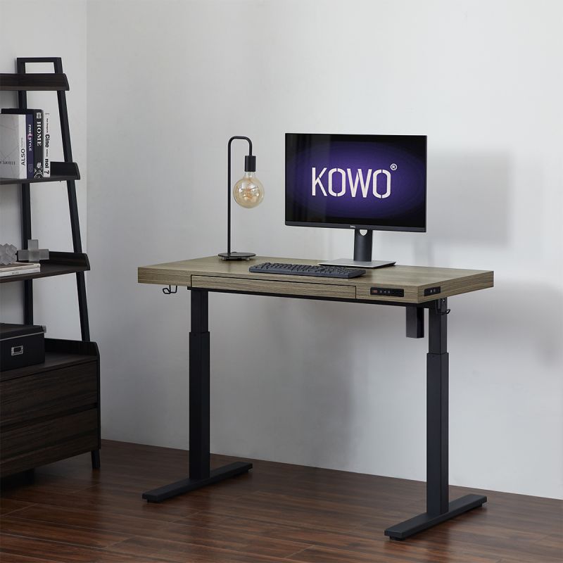 KOWO 120 cm Electric Height Adjustable Desk with Drawers and Wireless Charging, Mobilo