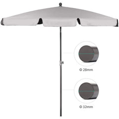 Sekey 200 x 125 cm balcony umbrella rectangular with protective cover, sun protection UV50+
