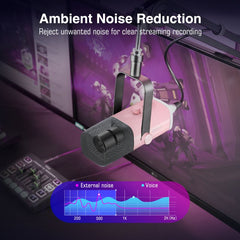 FIFINE USB/XLR Dynamic Microphone with Mute Button and Headphone Jack, AM8