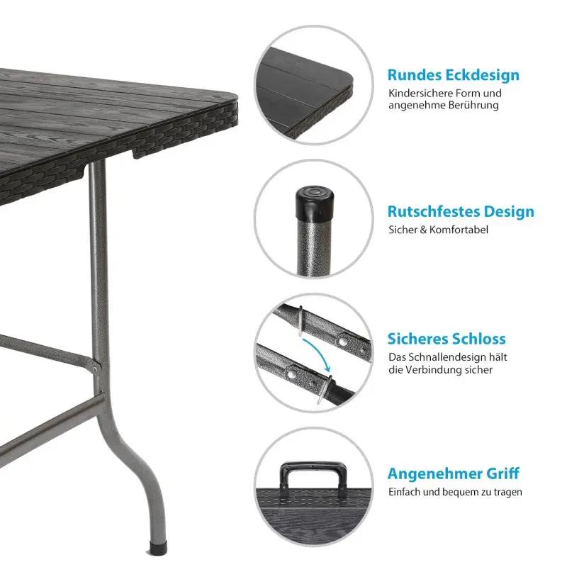 campingtisch 150 Sekey 150 cm Klapptisch für 6 Personen – Ideal für Camping & Garten – sekeymall