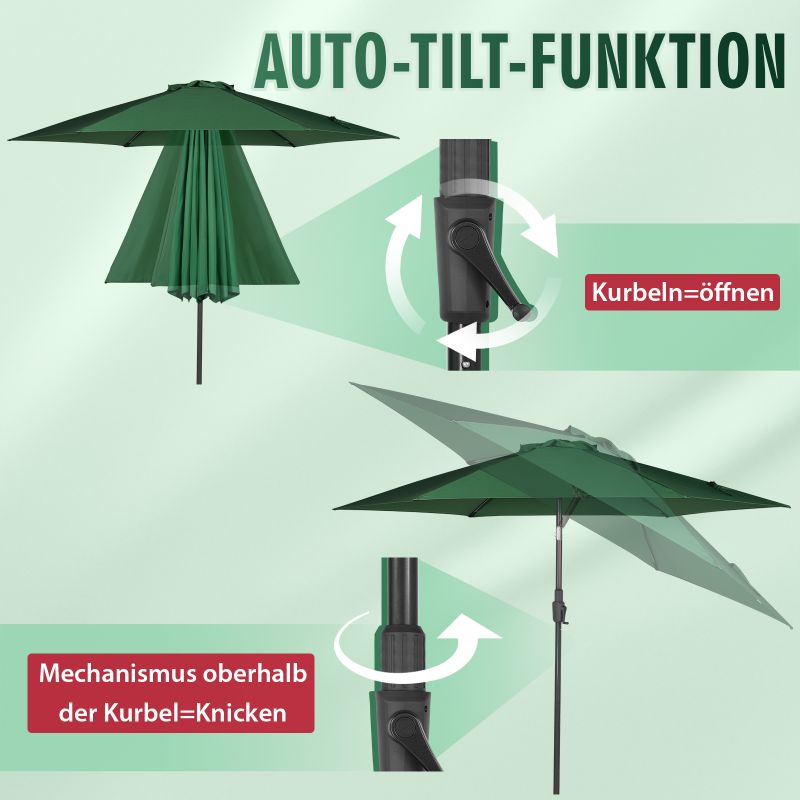 Sekey 270 cm parasol with crank, foldable while sitting, sun protection UV50+