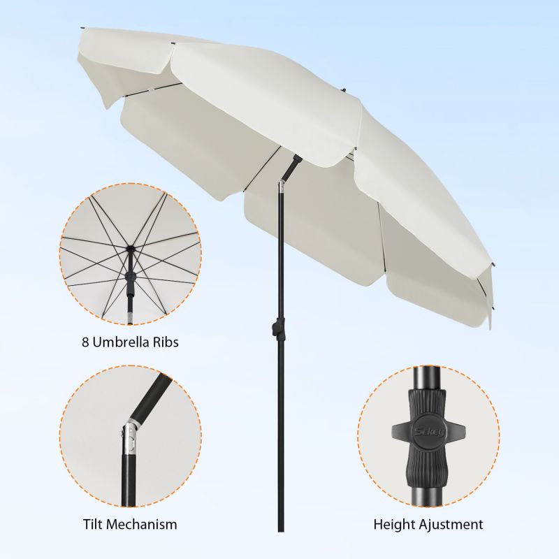 Sekey ∅ 200 cm parasol with valance, sun protection UV25+