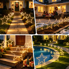 Salcar 3/6 piece set LED solar garden lights with star
