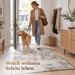 Sekey Waschbarer Kurzflor Teppich Vintage – Rutschfest & OEKO-TEX Zertifiziert