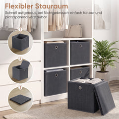 Sekey 6er Set Aufbewahrungsboxen 30 × 30 × 30 cm – Faltbare Stoffboxen mit Griff für Regal & Schrank
