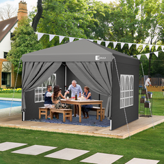 Sunula Faltpavillon 3×3 m – Wasserdicht, Stabil & Winterfest, Pavillon mit 4 Seitenwänden, Höhenverstellbar 250–260 cm