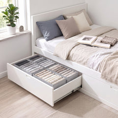 Sekey Schubladen Organizer – 22 × 51 × 11 cm, je 8 Fächer, faltbare Stoffboxen für Unterwäsche & Socken