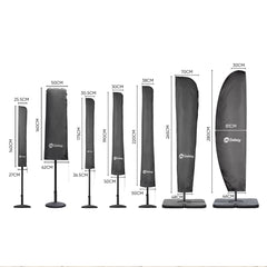 Sekey 220 x 30/50 cm protective cover for 400 cm parasol, made of polyester fabric