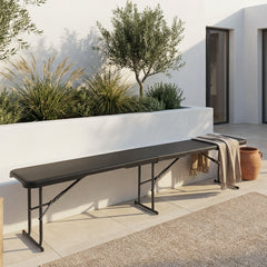 Sekey Klappbare Bierbank 183 cm – Kunststoff Campingbank & Bierzeltbank bis 300 kg Belastbar, Gartenbank Klappbar mit Tragegriff, Schwarz