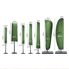 Sekey 190 x 30/50 cm protective cover for 350 cm parasol, made of polyester fabric