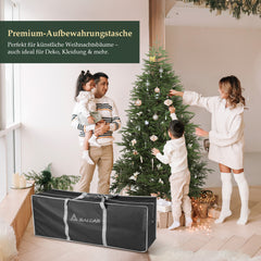 SALCAR Premium Artificial Christmas Tree made of 100% PE injection molding – Realistic spruce tree with lifelike trunk, stable wooden stand and storage bag – 180 cm / 210 cm