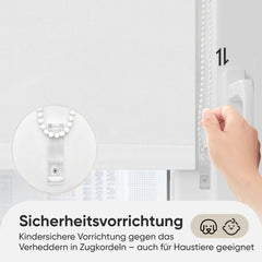 Sekey Verdunkelungsrollo ohne Bohren – Seitenzugrollo mit 100 % Lichtschutz, Klemmfix, energiesparend