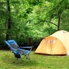 Sunula Klappbarer Campingstuhl, Liegestuhl 2-in-1, Belastbar bis 100 kg, Abnehmbare Fußablage, Getränkehalter, Tragetasche, Leicht, Verstellbare Rückenlehne, Für Angeln, Strand, Camping, Garten, Outdoor