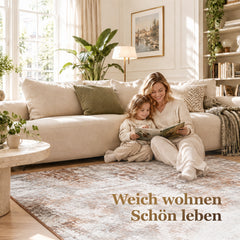Sekey Waschbarer Kurzflor Teppich Vintage – Rutschfest & OEKO-TEX Zertifiziert