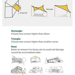 Sekey sun sail sun protection mounting set sun sail accessories for installation