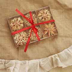 Salcar 24-piece straw star set – Handmade Christmas tree decorations made from natural straw for sustainable and festive Christmas decoration