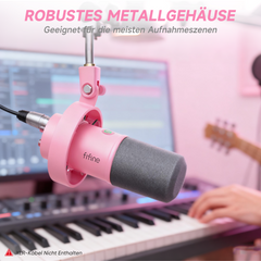 FIFINE Dynamisches XLR & USB Studio Mikrofon – Profi Podcast Mikrofon für PC, Mac, PS4/PS5, Streaming, Gaming & Aufnahmen mit Nierencharakteristik und DSP-Funktionen,K688