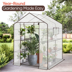 Sekey walk-in greenhouse with 10 shelves, 143 cm x 143 cm x 195 cm