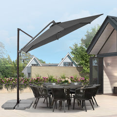 Sekey Ampelschirm 300 cm – Aluminium Sonnenschirm mit 360° Drehung, Neigefunktion, UV50+ Schutz Sekey