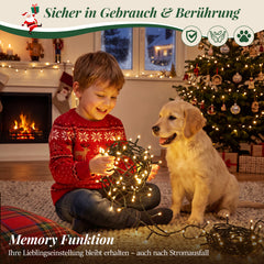 Salcar LED Lichterkette Weihnachten Warmweiß, 5–30 m, 50–300 LEDs, IP44 Outdoor, 8 Modi, Timer & Memory