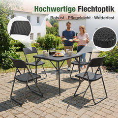 Sekey 5-piece garden furniture set, 4 chairs with folding table
