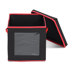 Salcar Aufbewahrungsbox Schwarz für 64 Weihnachtskugeln – Faltbare Weihnachtsdeko-Box 30,5 cm mit Fächern & flexiblen Trennwänden