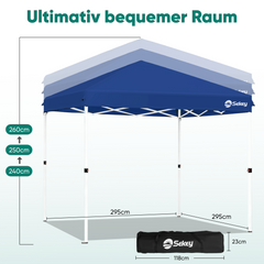 Sekey 3x3 m folding gazebo with 4 side panels and 4 sandbags