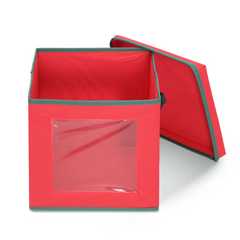 Salcar Aufbewahrungsbox für 64 Weihnachtskugeln – Faltbare Weihnachtsdeko-Box 30,5 cm mit Fächern & flexiblen Trennwänden, Transparentes Sichtfenster