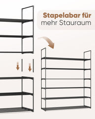 Sekey 6-Tier Metal Shoe Rack – Large Capacity &amp; Space-Saving Storage for All Types of Shoes