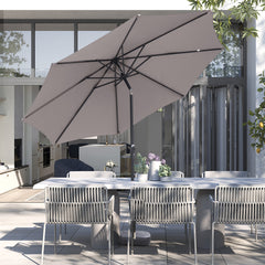 Sekey 300 cm Aluminum Round Garden Parasol, Market Umbrella, Foldable, with Crank