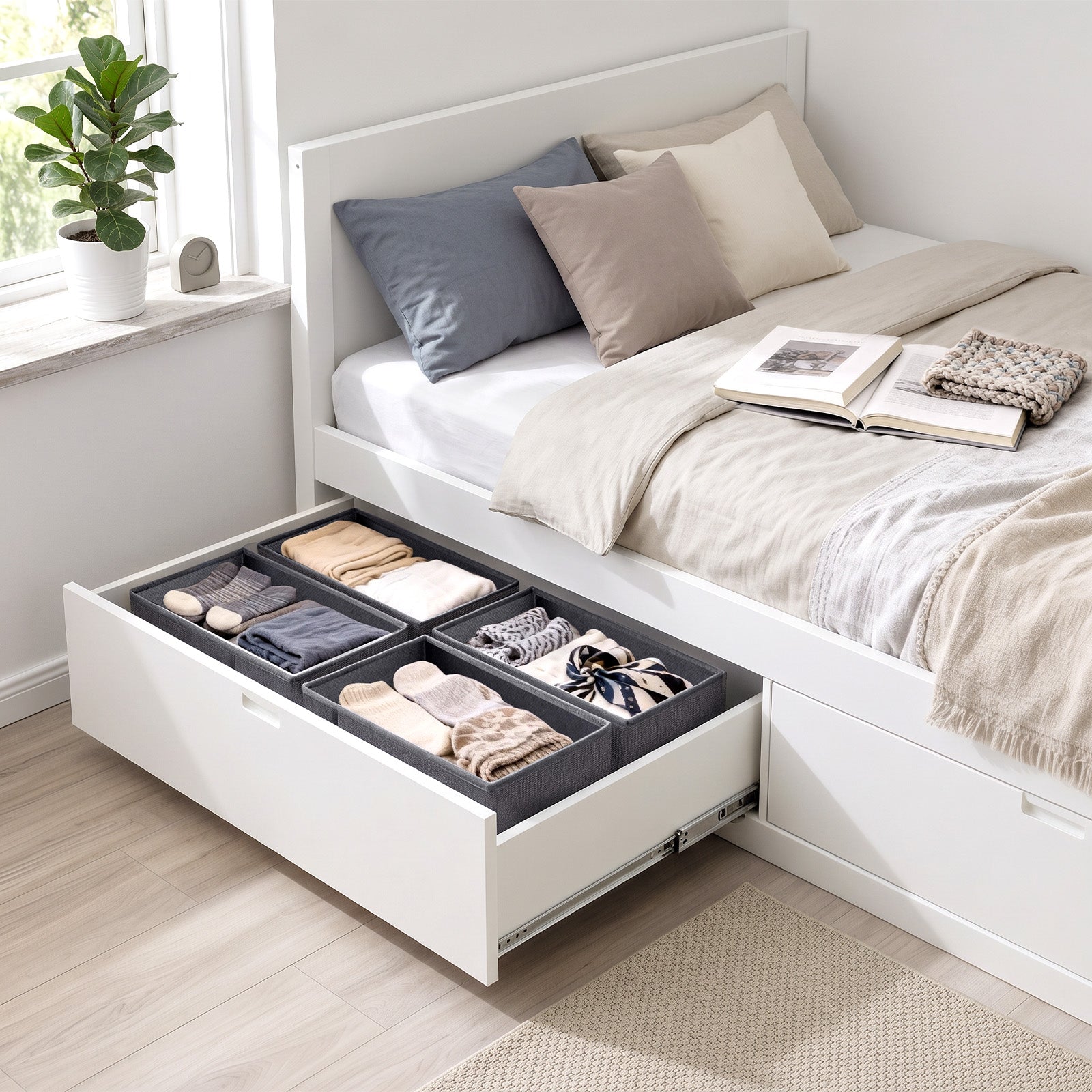 Sekey Schubladen-Organizer 4er Set 22 × 51 × 11 cm – Faltbare Kleiders – sekeymall