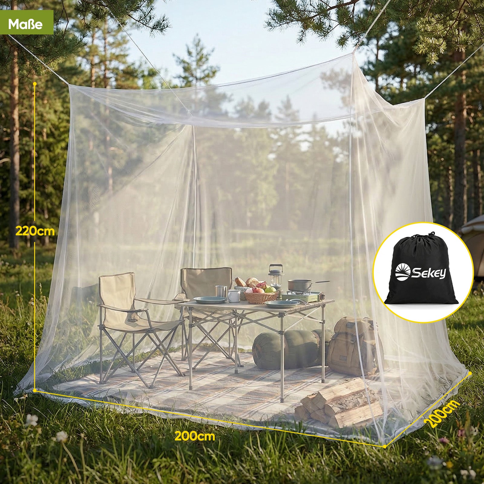 mückenschutz für zelt Sekey Feinmaschiges Insektennetz – Schutz vor Moskitos für Bett & Camping – sekeymall