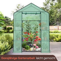 Sekey XL Foil Greenhouse 200×145×75 cm – Sturdy balcony greenhouse with 4 shelves for healthy plant growth