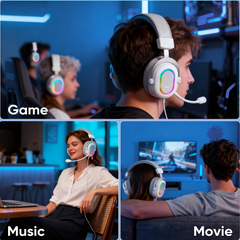 Fifine USB Gaming Headset mit Mikrofon, 3 EQ-Modi und 50mm Treiber, H6