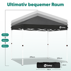 Sekey 3x3 m folding gazebo with 4 side panels and 4 sandbags