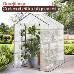Sekey foil greenhouse 200x145x145 cm – balcony greenhouse with 10 shelves, stable &amp; ideal for healthy plant growth